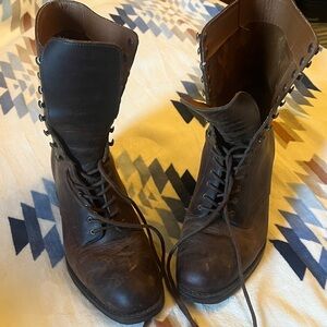 Nine West Dark Brown Lace-Up Boots